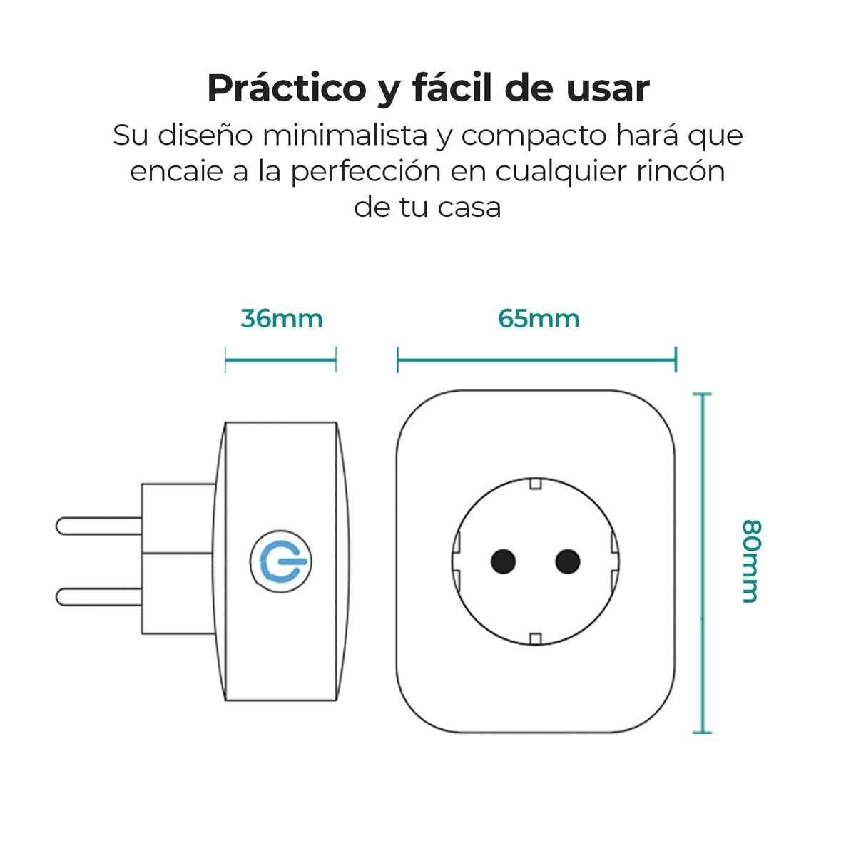 Smart Plug KSIX Smart Energy Slim WIFI 250V White