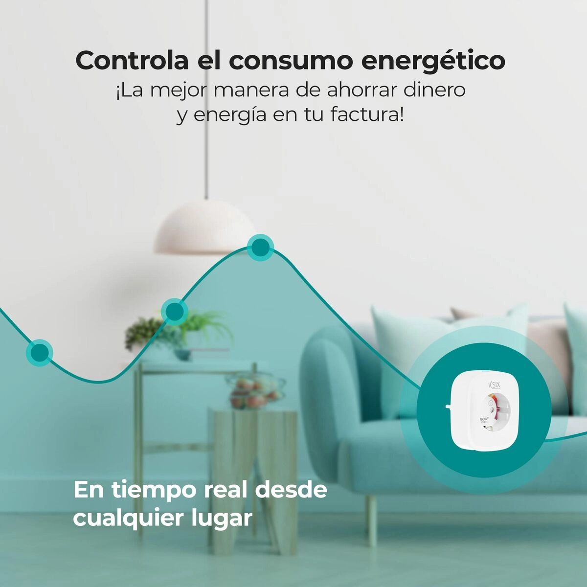 Smart Plug KSIX Smart Energy Slim WIFI 250V White